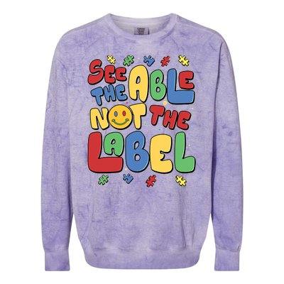 See The Able Not The Label Autism Awareness Colorblast Crewneck Sweatshirt