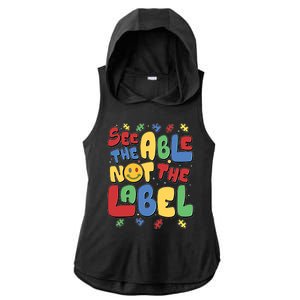 See The Able Not The Label Autism Awareness Ladies PosiCharge Tri-Blend Wicking Draft Hoodie Tank