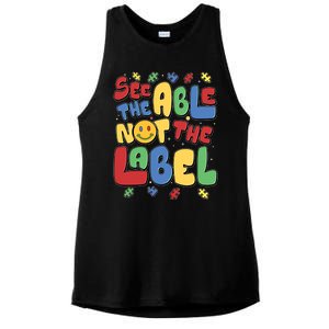 See The Able Not The Label Autism Awareness Ladies PosiCharge Tri-Blend Wicking Tank