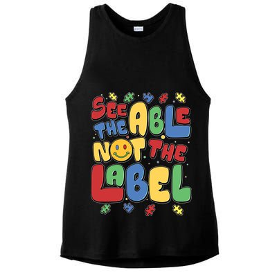 See The Able Not The Label Autism Awareness Ladies PosiCharge Tri-Blend Wicking Tank