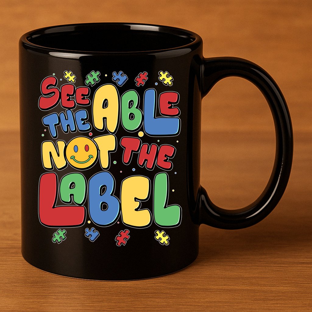 See The Able Not The Label Autism Awareness 11oz C Handle Ceramic Mug