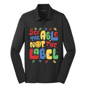 See The Able Not The Label Autism Awareness Silk Touch Performance Long Sleeve Polo