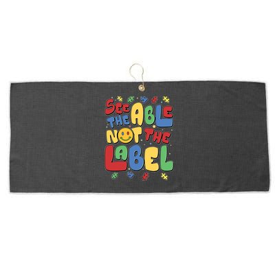 See The Able Not The Label Autism Awareness Large Microfiber Waffle Golf Towel