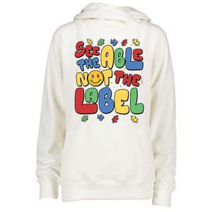 See The Able Not The Label Autism Awareness Womens Funnel Neck Pullover Hood