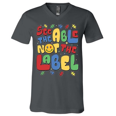 See The Able Not The Label Autism Awareness V-Neck T-Shirt