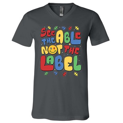 See The Able Not The Label Autism Awareness V-Neck T-Shirt