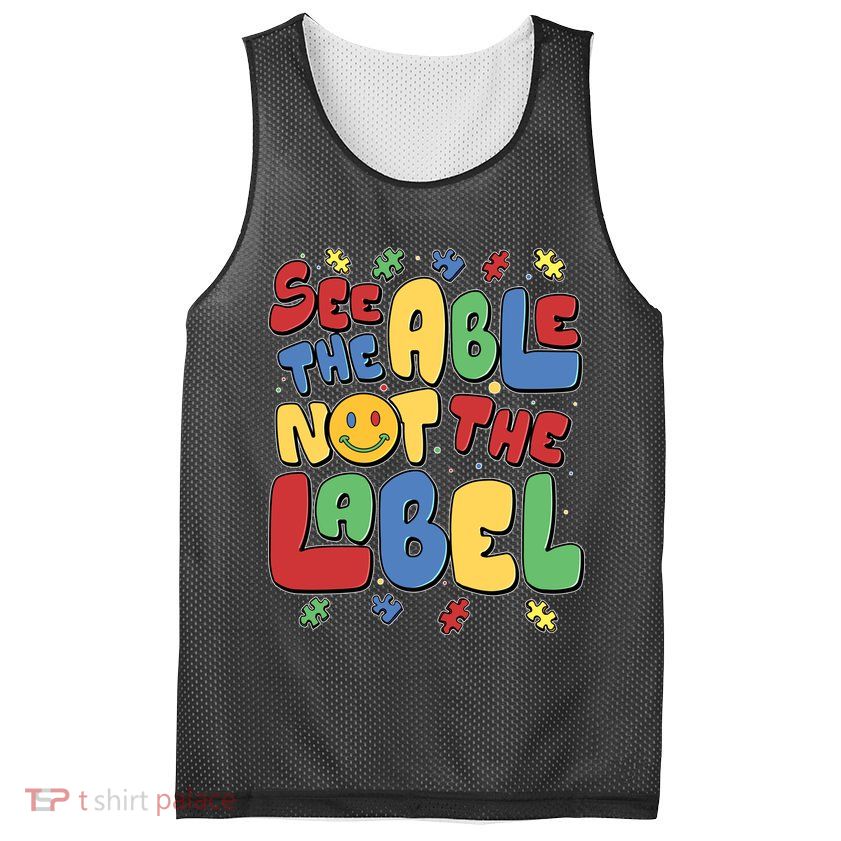 See The Able Not The Label Autism Awareness Mesh Reversible Basketball Jersey Tank