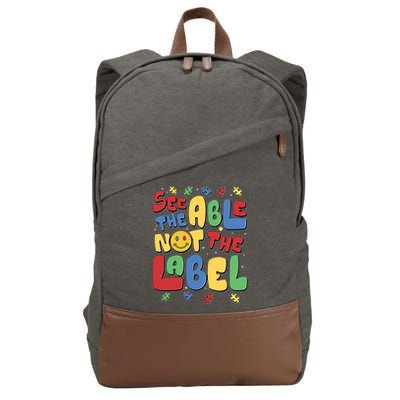See The Able Not The Label Autism Awareness Cotton Canvas Backpack