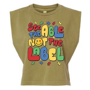 See The Able Not The Label Autism Awareness Garment-Dyed Women's Muscle Tee