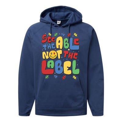 See The Able Not The Label Autism Awareness Performance Fleece Hoodie