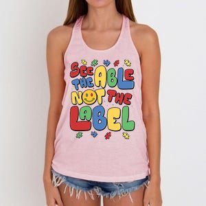 See The Able Not The Label Autism Awareness Women's Knotted Racerback Tank