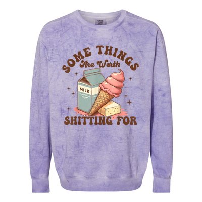 Some Things Are Worth Shitting For Colorblast Crewneck Sweatshirt