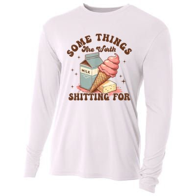 Some Things Are Worth Shitting For Cooling Performance Long Sleeve Crew