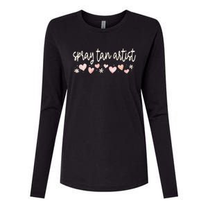 Spray Tan Artist Valentines Day Daisy Salon Little Hearts Womens Cotton Relaxed Long Sleeve T-Shirt