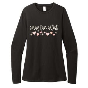 Spray Tan Artist Valentines Day Daisy Salon Little Hearts Womens CVC Long Sleeve Shirt