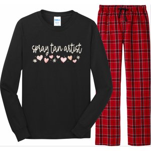 Spray Tan Artist Valentines Day Daisy Salon Little Hearts Long Sleeve Pajama Set