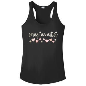 Spray Tan Artist Valentines Day Daisy Salon Little Hearts Ladies PosiCharge Competitor Racerback Tank