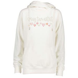 Spray Tan Artist Valentines Day Daisy Salon Little Hearts Womens Funnel Neck Pullover Hood