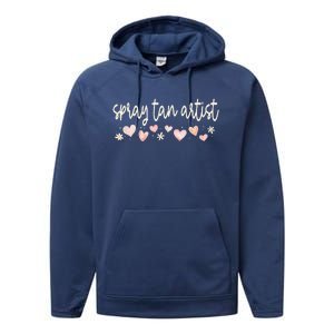 Spray Tan Artist Valentines Day Daisy Salon Little Hearts Performance Fleece Hoodie