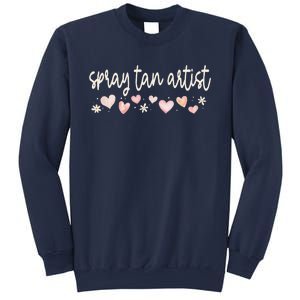 Spray Tan Artist Valentines Day Daisy Salon Little Hearts Sweatshirt