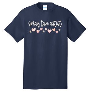 Spray Tan Artist Valentines Day Daisy Salon Little Hearts Tall T-Shirt