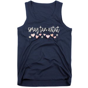 Spray Tan Artist Valentines Day Daisy Salon Little Hearts Tank Top