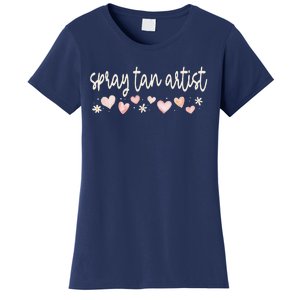 Spray Tan Artist Valentines Day Daisy Salon Little Hearts Women's T-Shirt