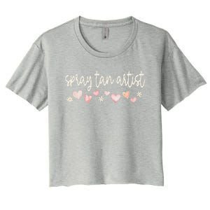 Spray Tan Artist Valentines Day Daisy Salon Little Hearts Women's Crop Top Tee