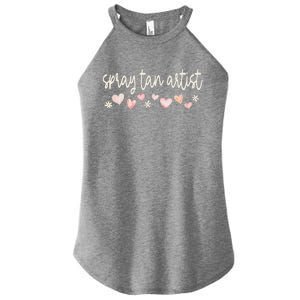 Spray Tan Artist Valentines Day Daisy Salon Little Hearts Women's Perfect Tri Rocker Tank