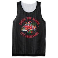 Sound The Alarm It Is Christmas Xmas Holiday Red Truck Firefighter Mesh Reversible Basketball Jersey Tank