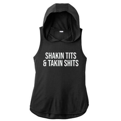 Shakin Tits And Takin Ladies PosiCharge Tri-Blend Wicking Draft Hoodie Tank