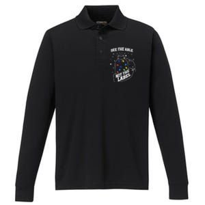 See The Able Not The Label Puzzle Cool Autism Awareness Gift Performance Long Sleeve Polo