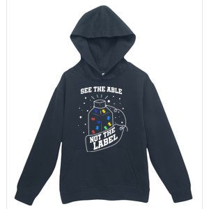 See The Able Not The Label Puzzle Cool Autism Awareness Gift Urban Pullover Hoodie