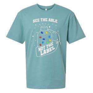 See The Able Not The Label Puzzle Cool Autism Awareness Gift Sueded Cloud Jersey T-Shirt