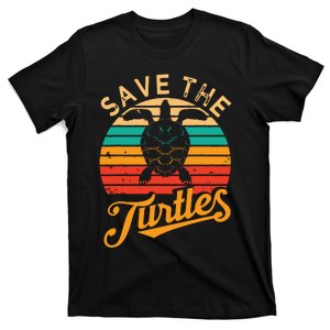 Save Turtles Animal Rights Sea Turtle Retro Style Gift T-Shirt