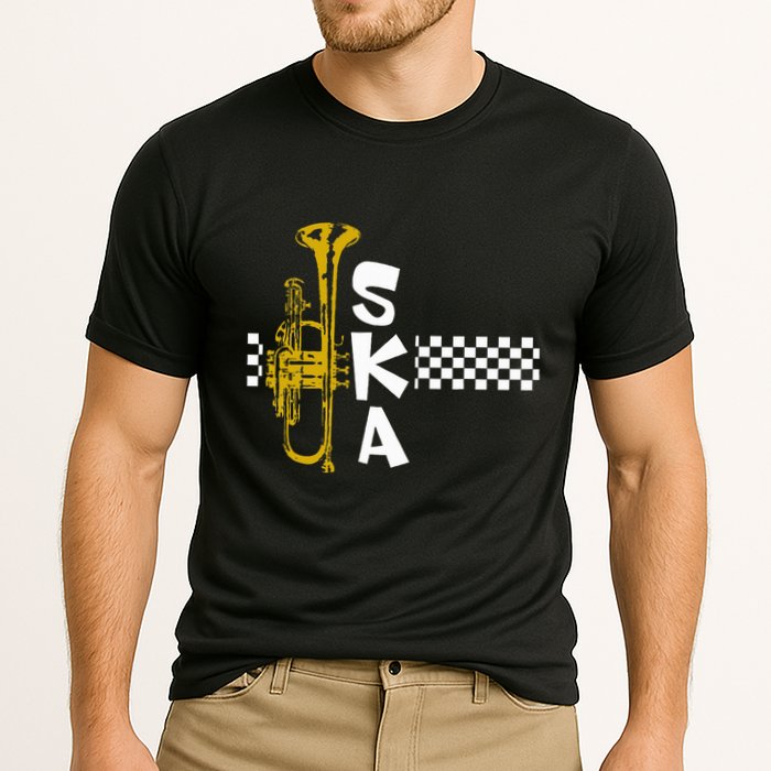 Ska Trumpet And Squares Cooling Performance Crew T-Shirt