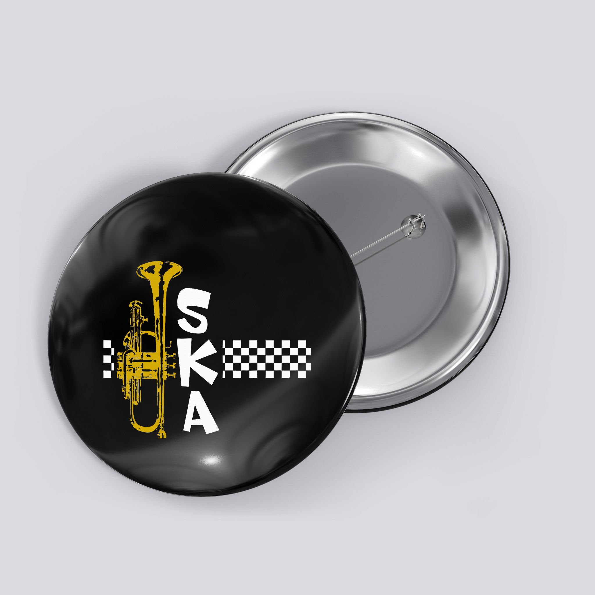 Ska Trumpet And Squares Button