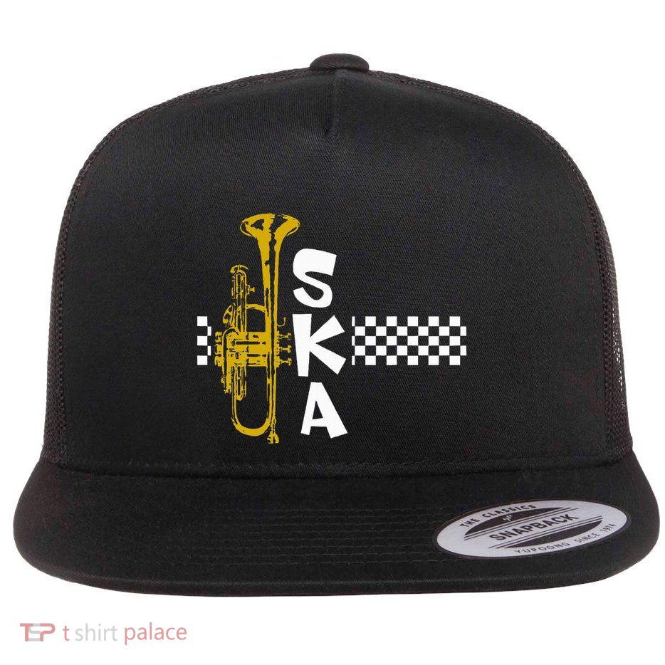 Ska Trumpet And Squares Flatbill Hat