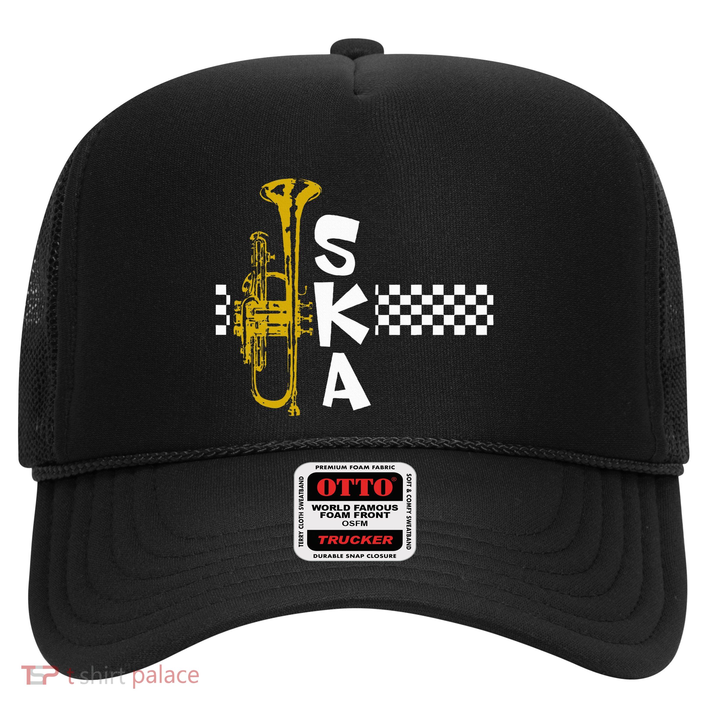 Ska Trumpet And Squares Trucker Hat