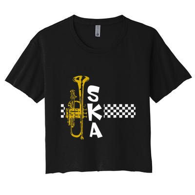 Ska Trumpet And Squares Crop Top
