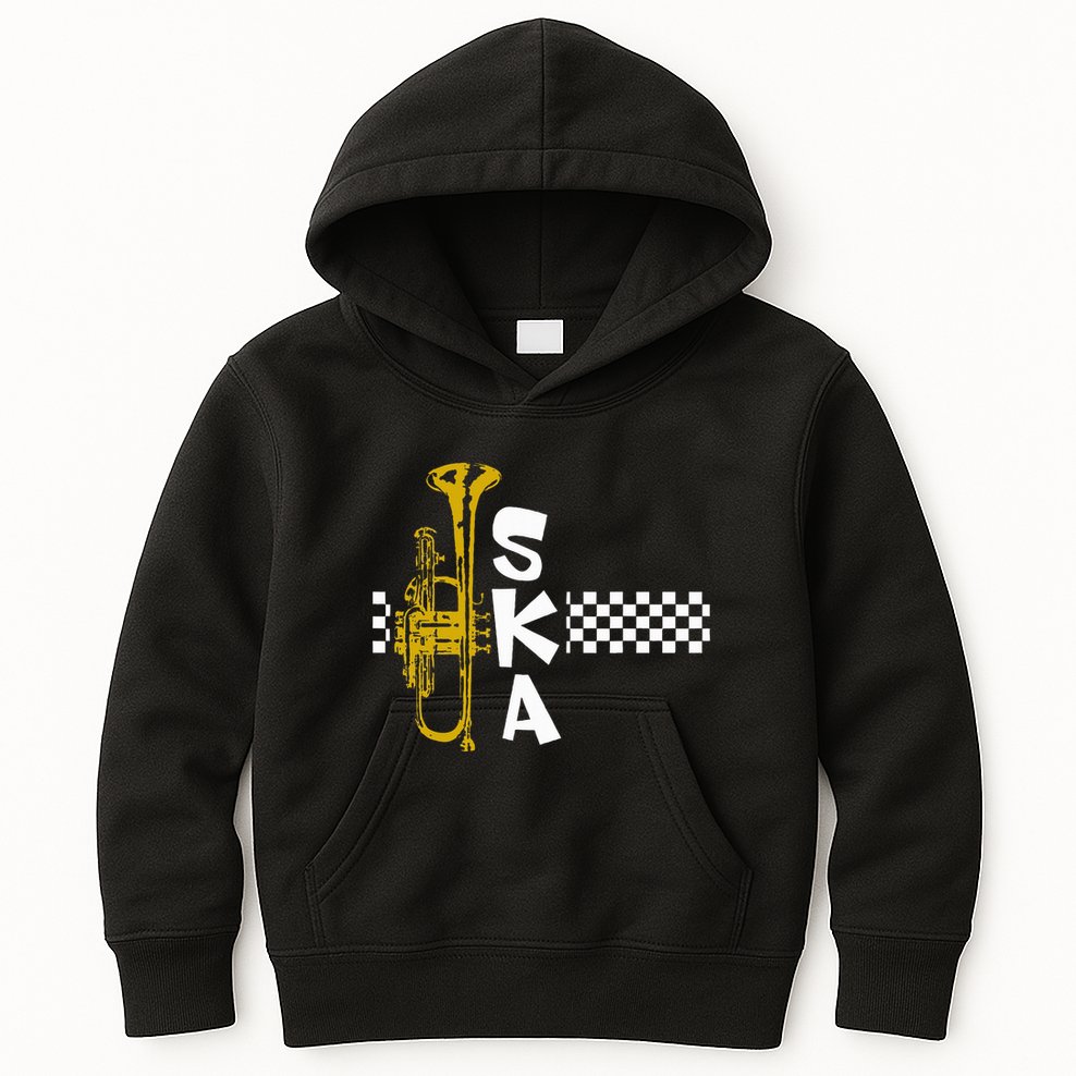 Ska Trumpet And Squares Kids Hoodie
