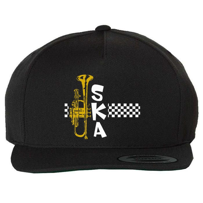 Ska Trumpet And Squares Wool Snapback Cap