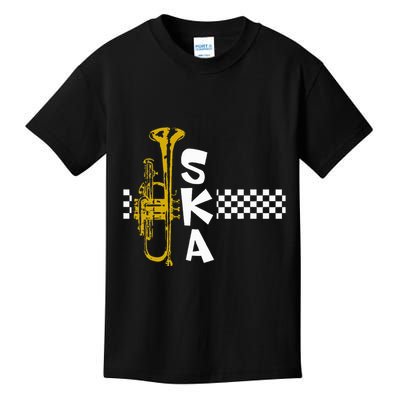 Ska Trumpet And Squares Kids T-Shirt