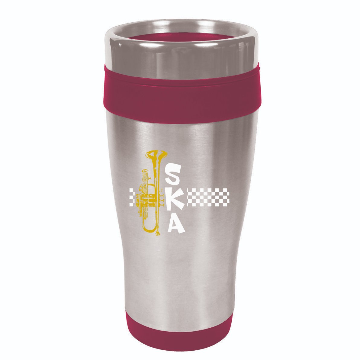 Ska Trumpet And Squares 16oz Travel Tumbler