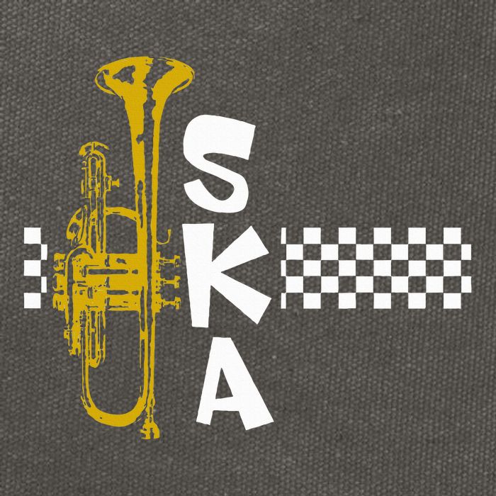 Ska Trumpet And Squares Cotton Canvas Backpack