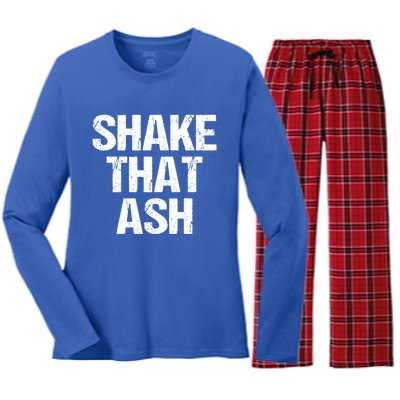 Shake That Ash Bbq Grill Barbecue Great Gift Women's Long Sleeve Flannel Pajama Set 