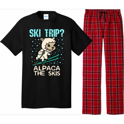 Ski Trip Alpaca The Skis Funny Skier Gift Ski Skiing Lover Funny Gift Pajama Set