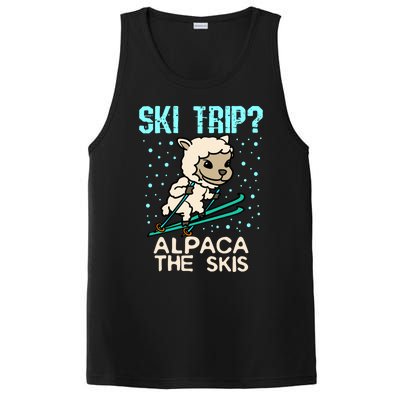 Ski Trip Alpaca The Skis Funny Skier Gift Ski Skiing Lover Funny Gift PosiCharge Competitor Tank