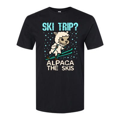 Ski Trip Alpaca The Skis Funny Skier Gift Ski Skiing Lover Funny Gift Softstyle® CVC T-Shirt