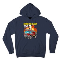 Sound The Alarm Im 3 3rd Birthday Fireman Firetruck Boy Hoodie